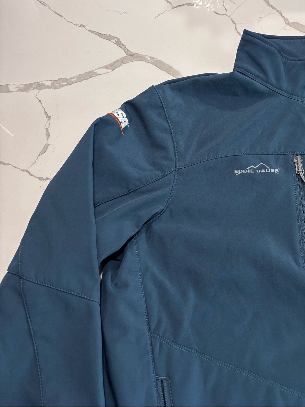Eddie Bauer Navy Blue Lightweight All Climate 365 Soft-Shell Jacket Men’s XL - Picture 3 of 16
